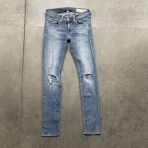 rag & bone/JEAN Capri Jeans Womens 25 Blue Light Wash Distressed Ripped Skinny